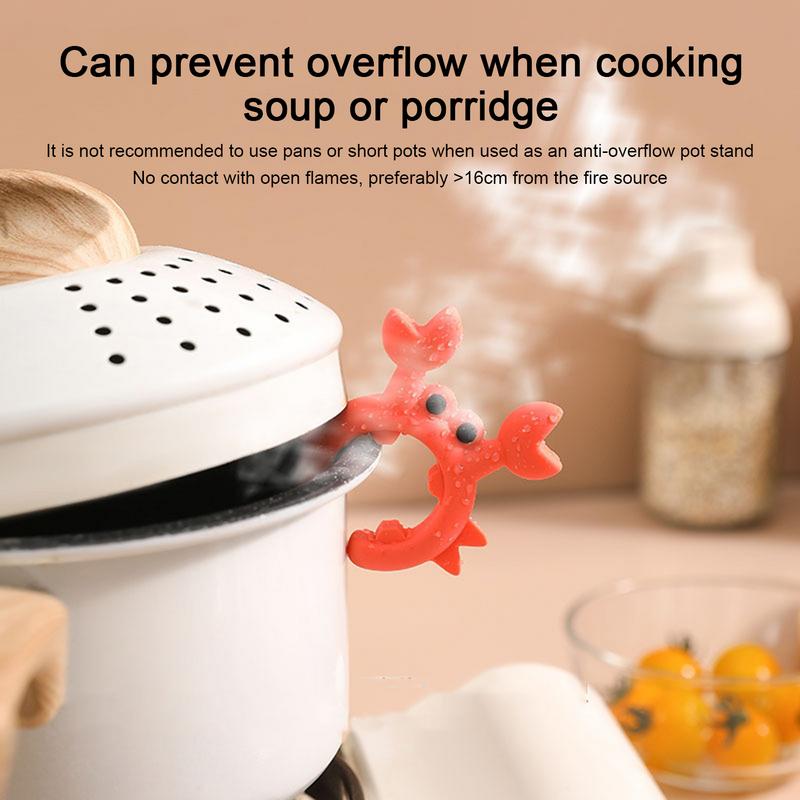 Silicone Utensil Rest,Crab Shaped Spoon Holder for Pots &Pans,Heat Resistant Kitchen Gadget,AntiSlip Stove Top Organizer