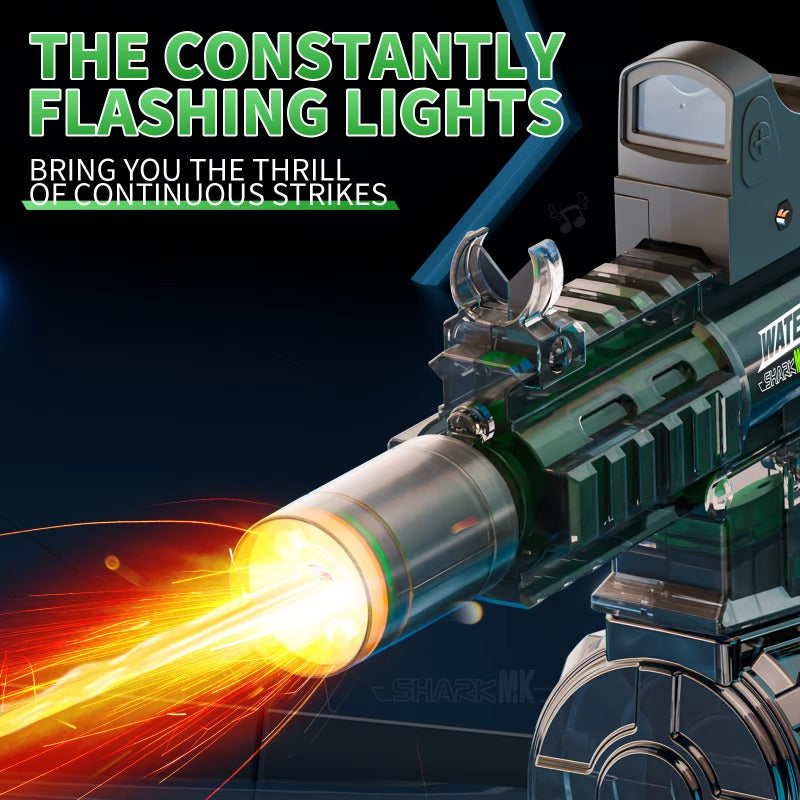 Led Simulation Fire Electric Water Guns for Children, Large Capacity Automatic Continuous Water Gun, Kids Summer Outdoor