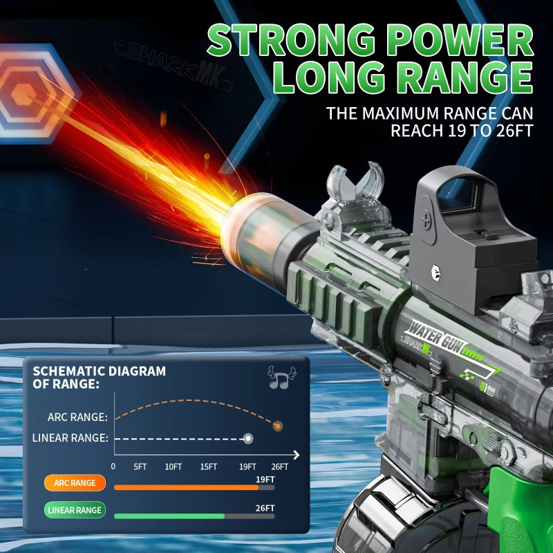 Led Simulation Fire Electric Water Guns for Children, Large Capacity Automatic Continuous Water Gun, Kids Summer Outdoor