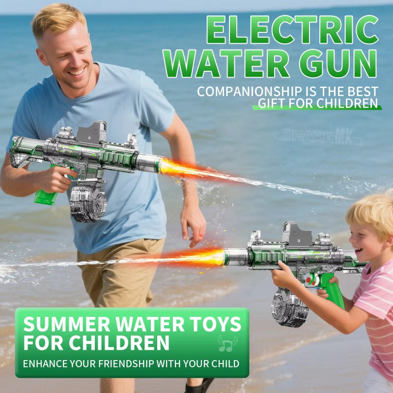 Led Simulation Fire Electric Water Guns for Children, Large Capacity Automatic Continuous Water Gun, Kids Summer Outdoor