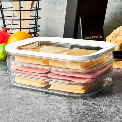 Stackable Refrigerator Storage Container with Lid for Meal Prep and Food Organization
