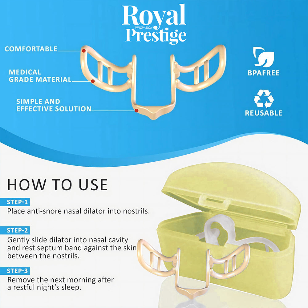 Anti-Snoring Nose Clip – Silicone Nose Dilator for Easy Breathing, Prevents Snoring & Improves Sleep, BPA-Free Reusable