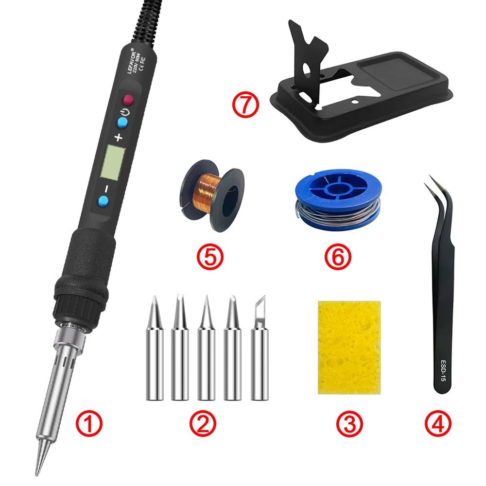 80W Digital Display Soldering Iron Kit With Adjustable Temperature 7