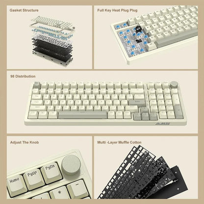 Ajazz AK992 Wired Mechanical Keyboard With Hot Swappable Keys And Multimedia Control 3