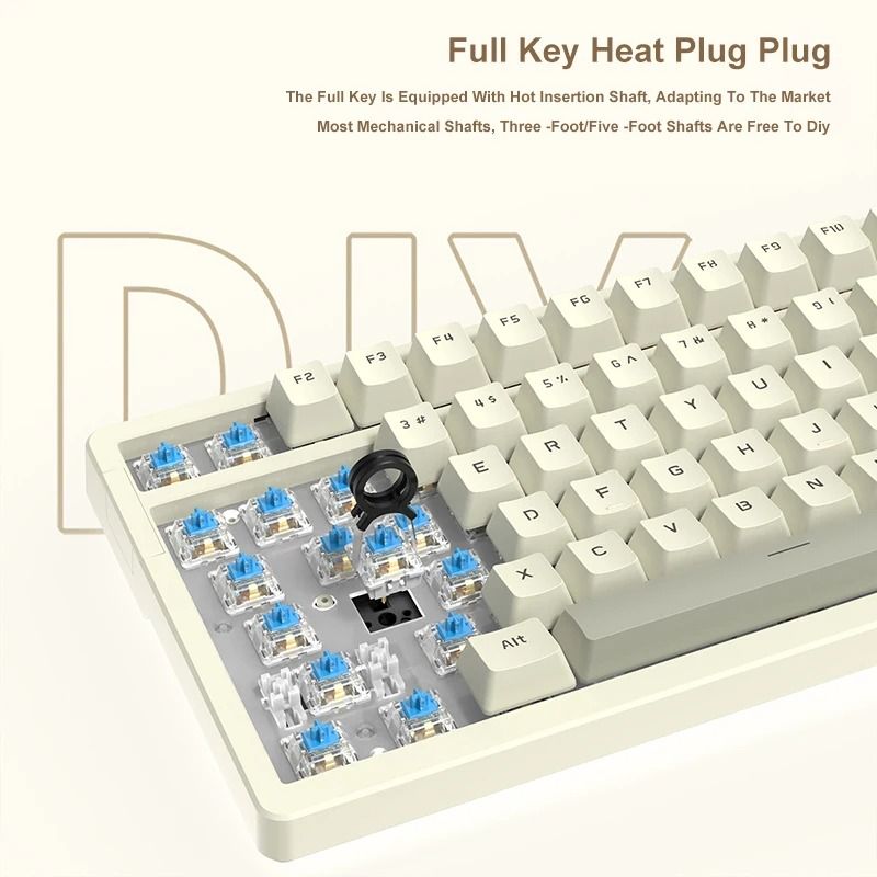 Ajazz AK992 Wired Mechanical Keyboard With Hot Swappable Keys And Multimedia Control 4