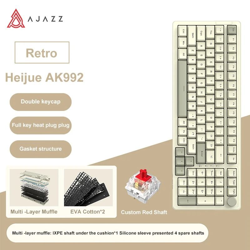 Ajazz AK992 Wired Mechanical Keyboard With Hot Swappable Keys And Multimedia Control 6