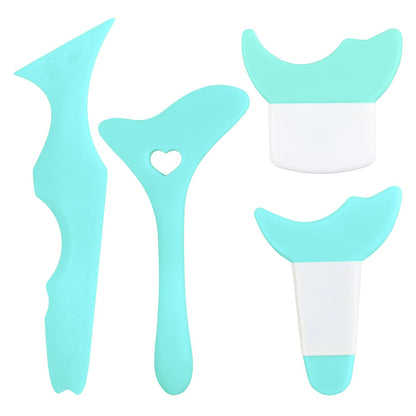 4 Pcs Set Multi Functional Eye Makeup Assistant – Silica Gel Eyeliner Stencil, Eyelash Eyebrow Beauty Tools for Perfect