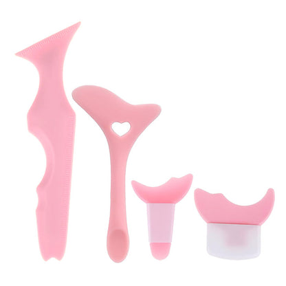 4 Pcs Set Multi Functional Eye Makeup Assistant – Silica Gel Eyeliner Stencil, Eyelash Eyebrow Beauty Tools for Perfect