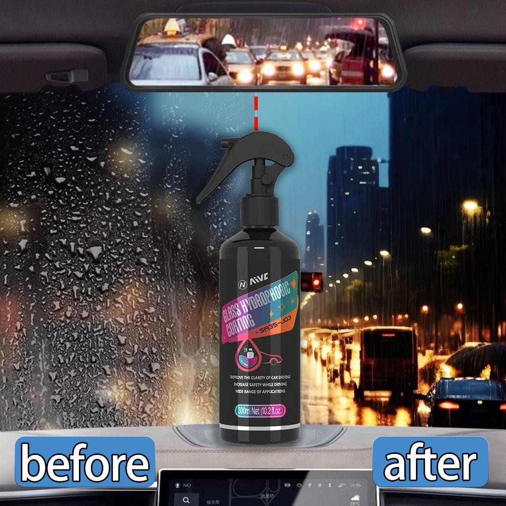 Car Glass Hydrophobic Nano Spray, Waterproof Coating for Windshield, Rearview Mirror & Auto Glass, Rain Repellent