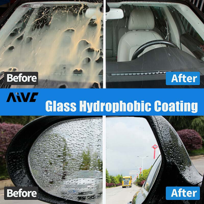 Car Glass Hydrophobic Nano Spray, Waterproof Coating for Windshield, Rearview Mirror & Auto Glass, Rain Repellent