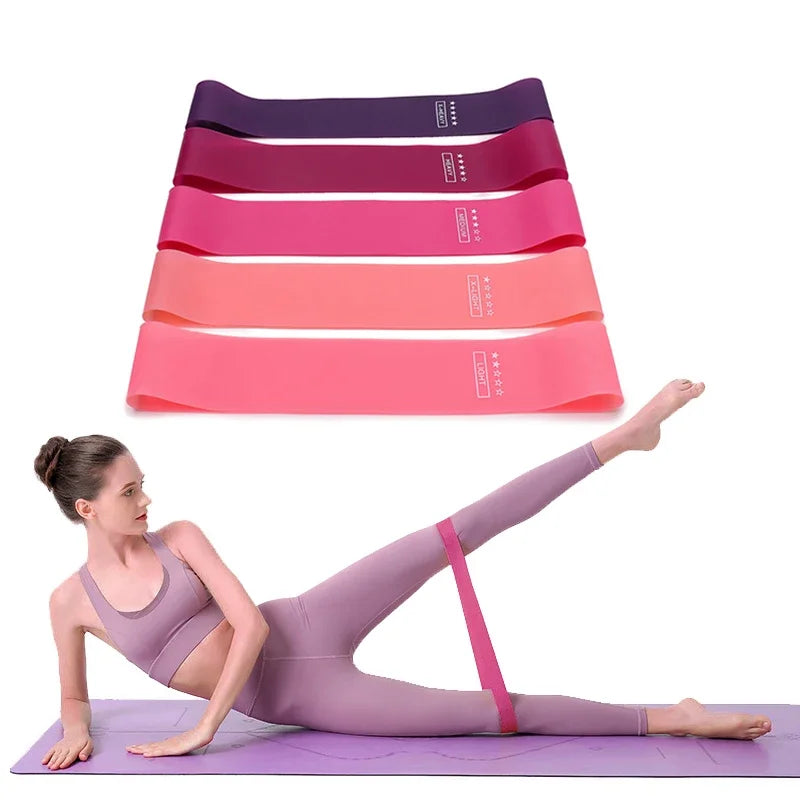 Portable Fitness Resistance Bands Set – 5-Level Rubber Elastic Gym Bands for Yoga, Pilates, CrossFit & Strength Training