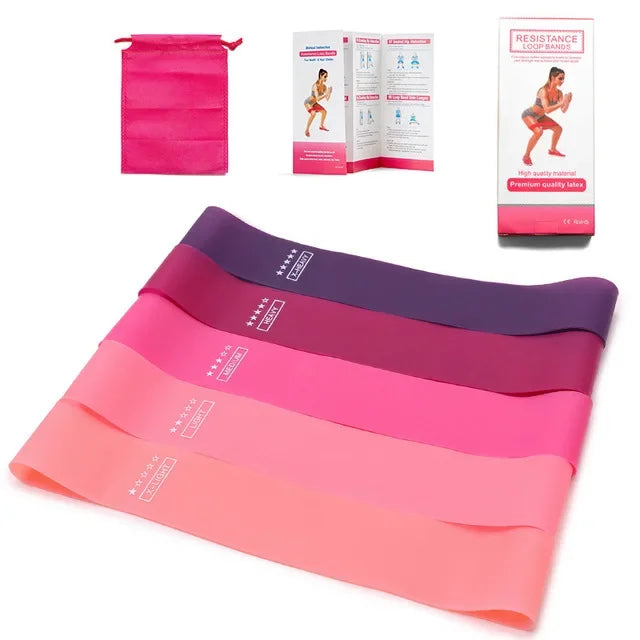 Portable Fitness Resistance Bands Set – 5-Level Rubber Elastic Gym Bands for Yoga, Pilates, CrossFit & Strength Training