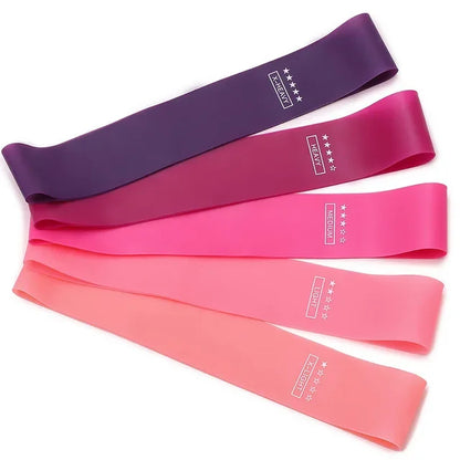 Portable Fitness Resistance Bands Set – 5-Level Rubber Elastic Gym Bands for Yoga, Pilates, CrossFit & Strength Training