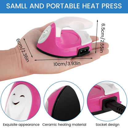 Mini Portable Electric Iron With Heat Insulation Pad For Clothes And Crafts Travel Use 1