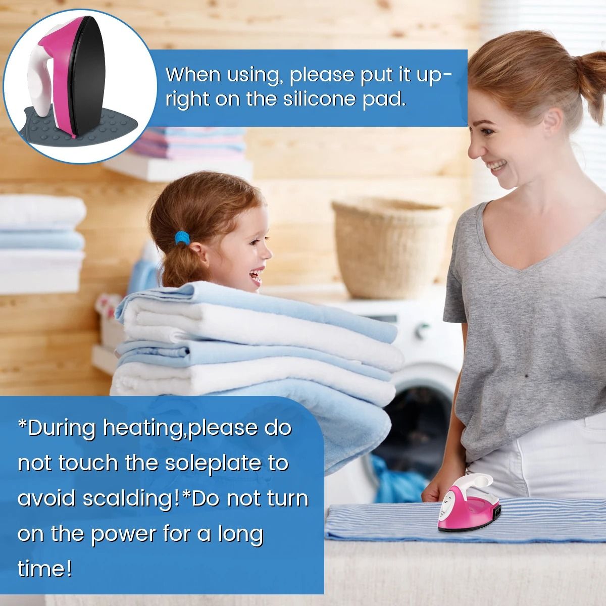Mini Portable Electric Iron With Heat Insulation Pad For Clothes And Crafts Travel Use 5