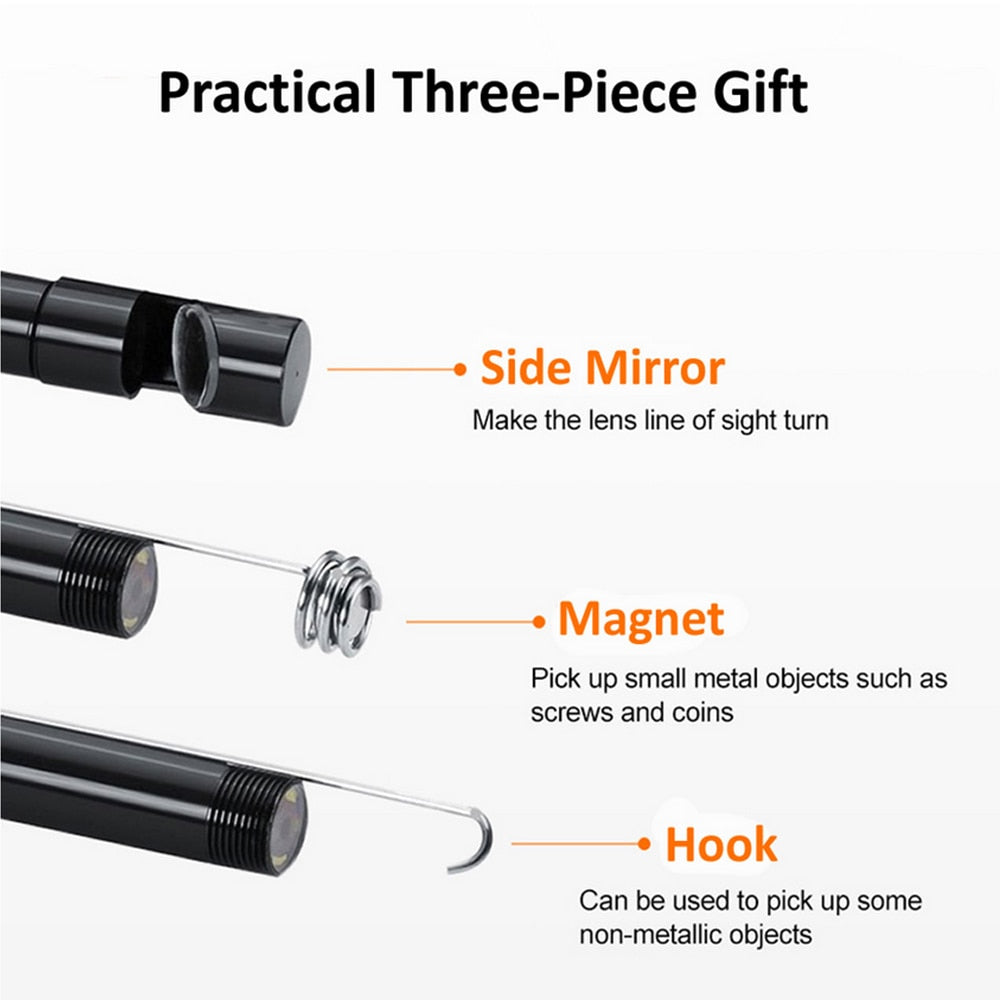 7.0MM TYPE-C Endoscope Camera – IP67 Waterproof, 6 Adjustable LEDs, USB Android Flexible Inspection Borescope for Phone