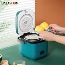 Mini Electric Rice Cooker for One to Two People with Steamer Function and 1.2L Non Stick Inner Pot