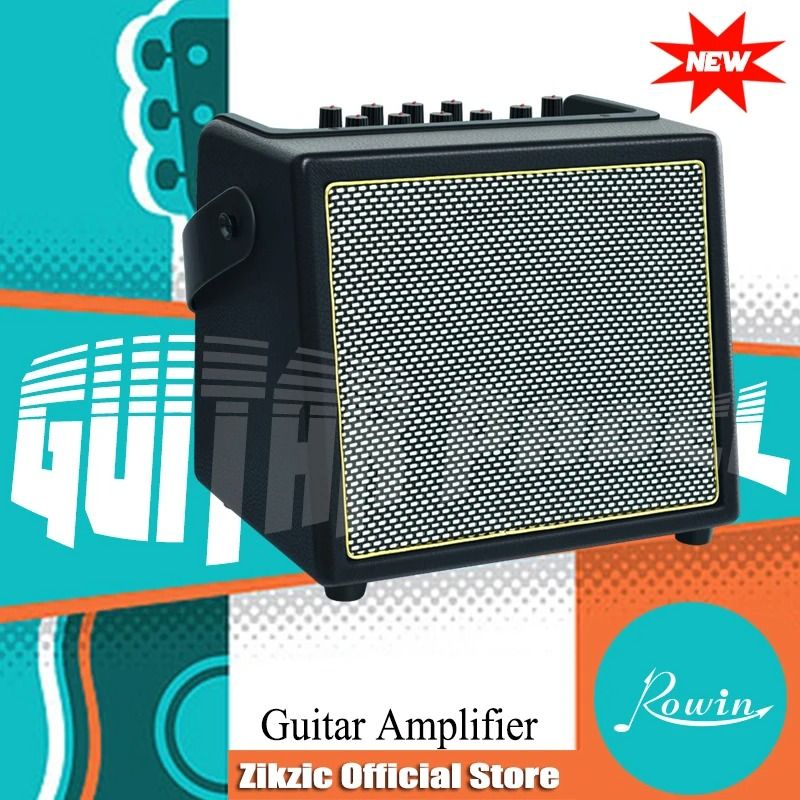 Rowin Rechargeable 30W Bluetooth Acoustic Guitar Amplifier with Reverb and Chorus Effects