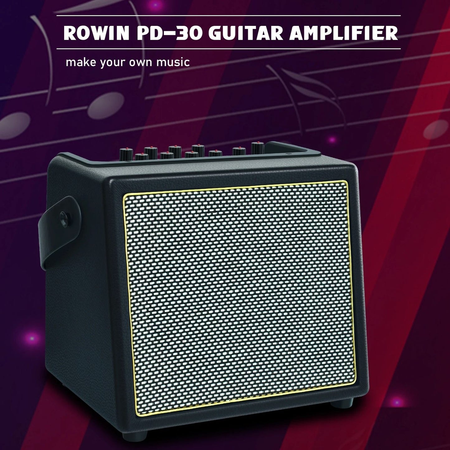 Rowin Rechargeable 30W Bluetooth Acoustic Guitar Amplifier With Reverb And Chorus Effects 2