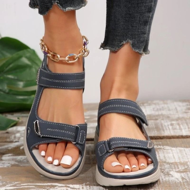 Hook and Loop Platform Sandals for Women Lightweight Anti Slip Summer Shoes