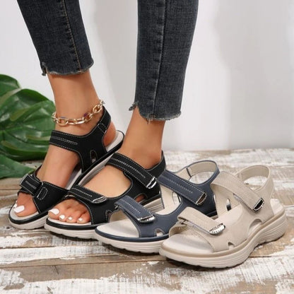 Hook And Loop Platform Sandals For Women Lightweight Anti Slip Summer Shoes 5