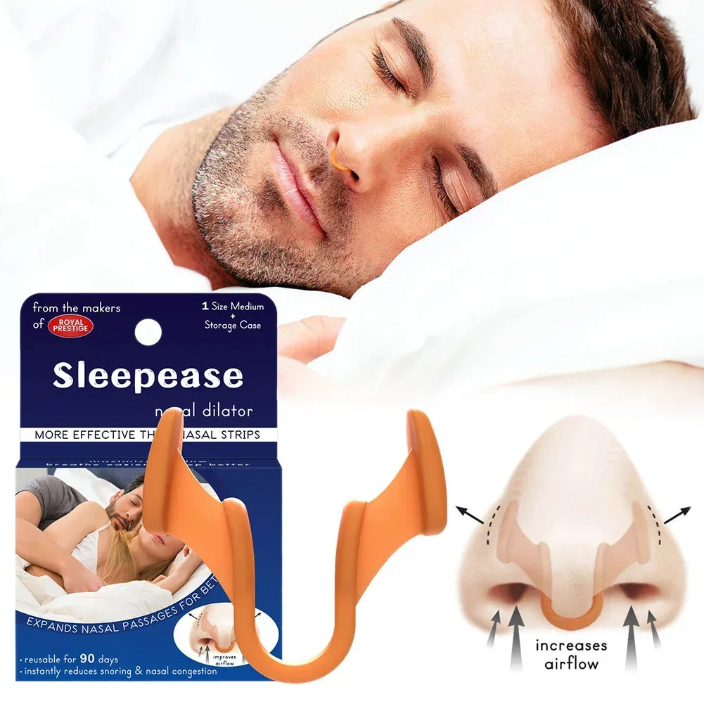 Anti Snoring Silicone Nose Clip, Nasal Dilator Stop Snore Aid for Easy Breathing, Rhinitis Relief, Sleep Apnea & Snoring