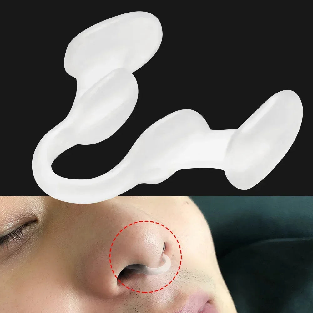 Anti Snoring Silicone Nose Clip, Nasal Dilator Stop Snore Aid for Easy Breathing, Rhinitis Relief, Sleep Apnea & Snoring