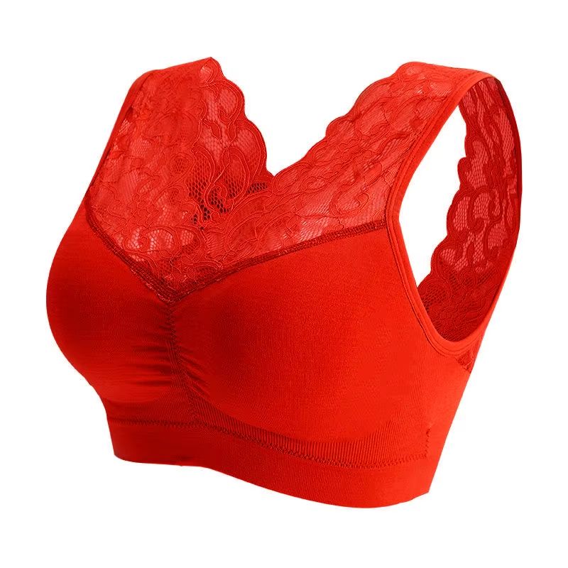 LuxeLace Seamless Wireless Lace Bra with Push-Up Support