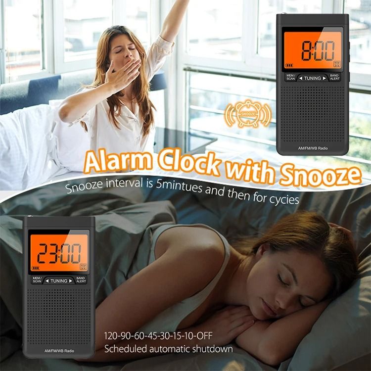Portable Weather Radio With NOAA Alert And Alarm Clock 6