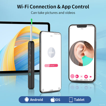 Dropshipping Ear Cleaner with Camera, Wireless Otoscope Earpick with USB C Charging, Mini Endoscope Wax Removal Tool