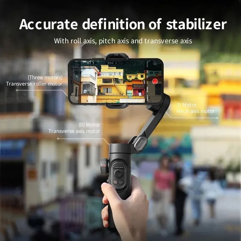 3 Axis Smartphone Gimbal Stabilizer With AI Face Tracking For IPhone And Android Vlogging 1