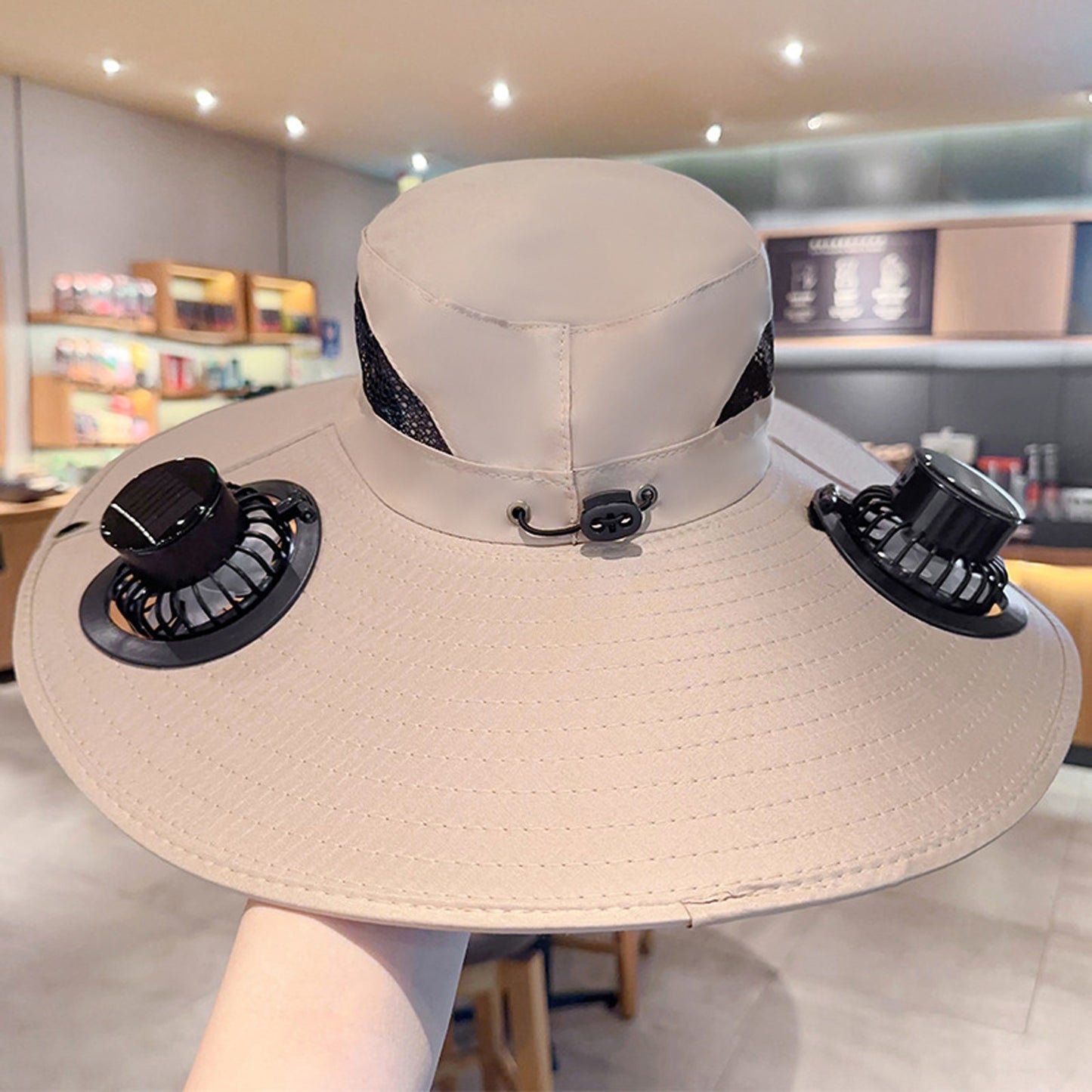 Multi Function Solar Fan Sun Hat Waterproof Fishing Hat With USB Charging Wide Brim UV Heat Protect 6