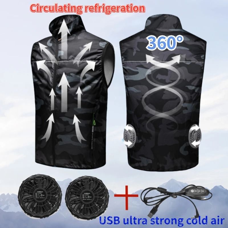 Wearable Cooling Vest with Built In Fan for Outdoor Work and Summer Activities