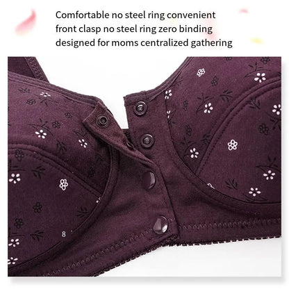 Comfortable Front Closure Cotton Bras For Older Women With Breathable No Wire Support And Plus Size 1