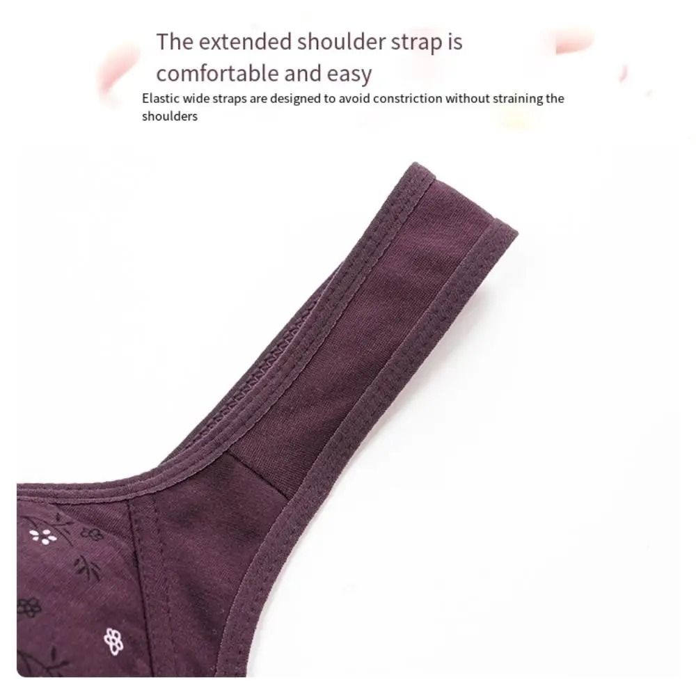 Comfortable Front Closure Cotton Bras For Older Women With Breathable No Wire Support And Plus Size 3