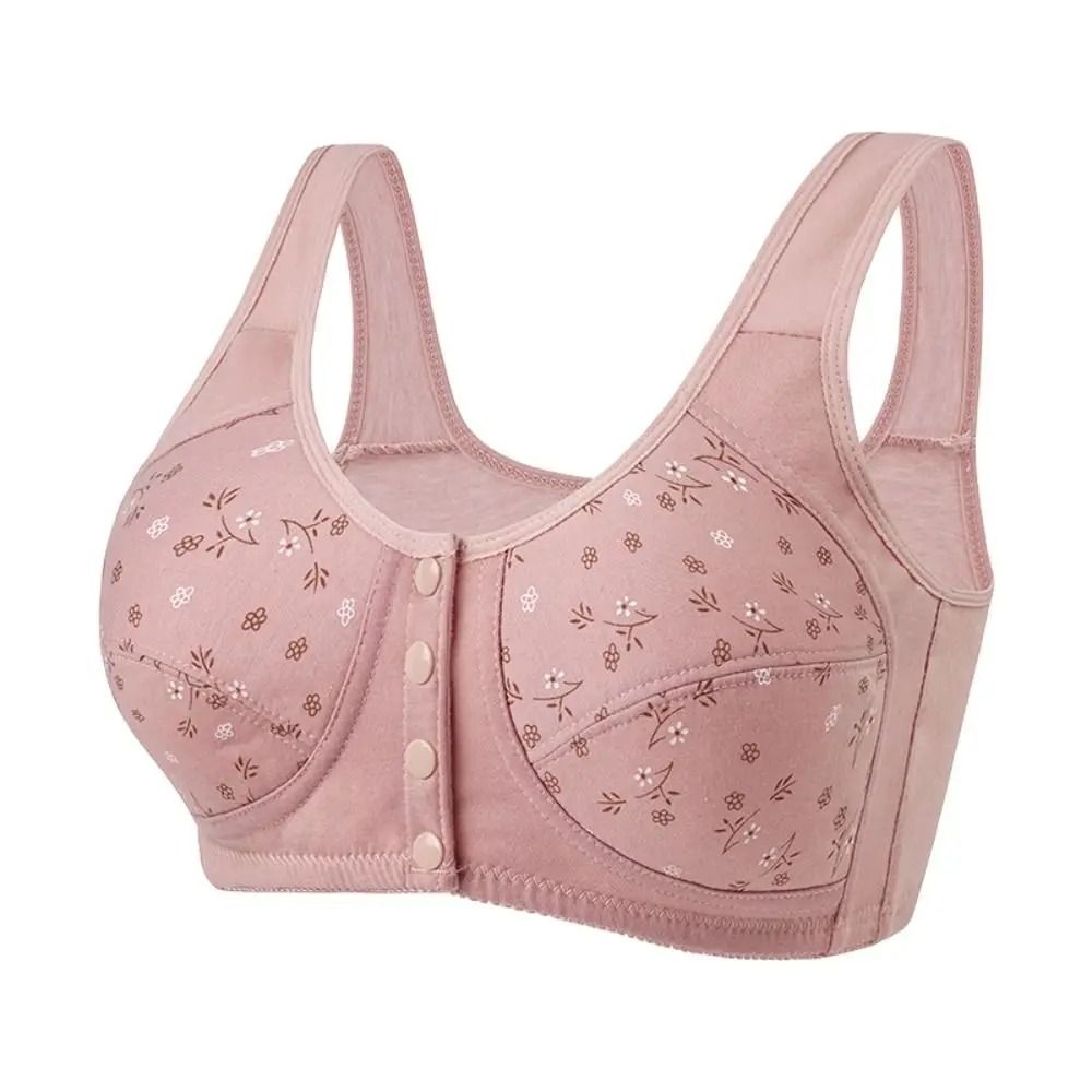 Comfortable Front Closure Cotton Bras For Older Women With Breathable No Wire Support And Plus Size 7