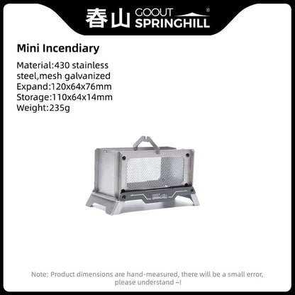 Springhill Foldable Mini Wood Stove  Incense Burner For Outdoor And Indoor Use 7
