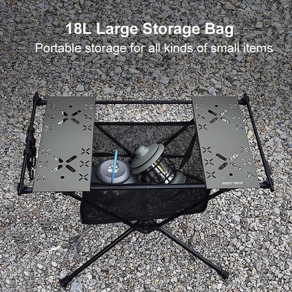 Folding Aluminum Camping Table With Storage Mesh Bag For Outdoor Picnic BBQ And Hiking 2