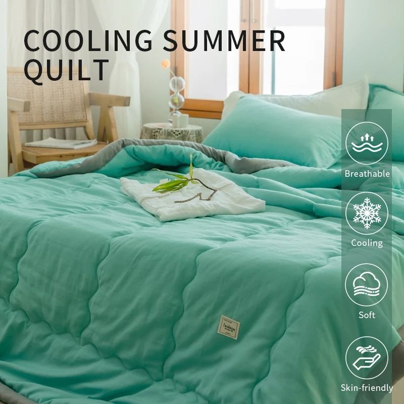 Lightweight Japanese Style Summer Quilt With Washable Cotton Polyester Blend For Skin Friendly Comf 1