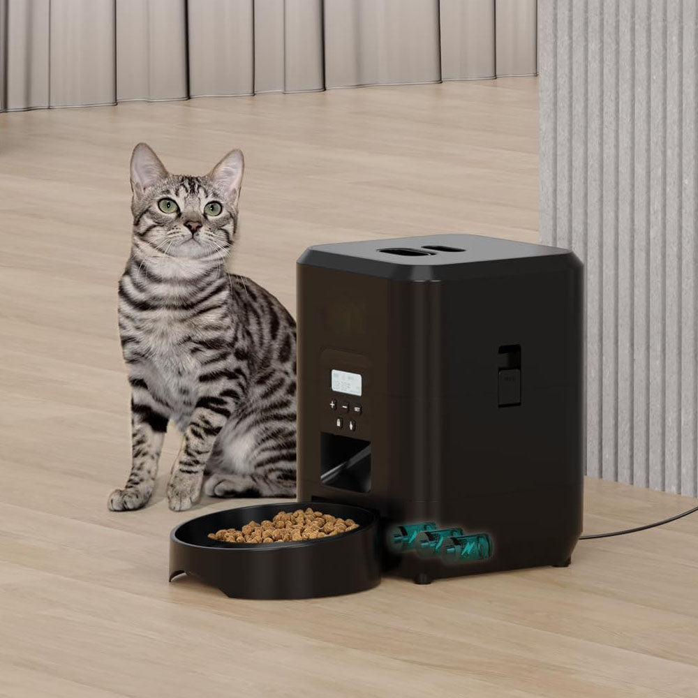 Automatic Smart Pet Feeder for Cats & Dogs, Timed Food Dispenser with Slow Feed Bowl, Programmable Pet Feeder