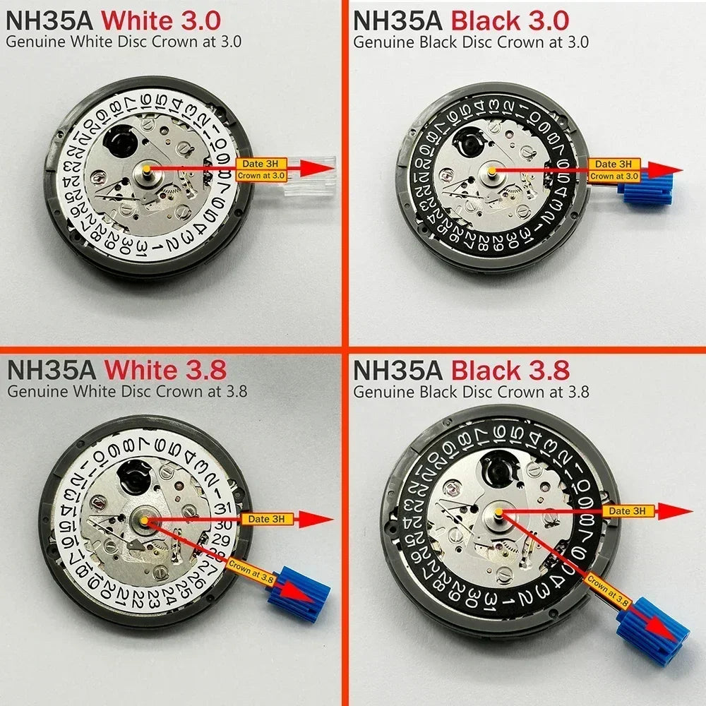 Automatic Movement Jewels Self-Winding High Accuracy Premium Replacement for Dial Mods At Date position