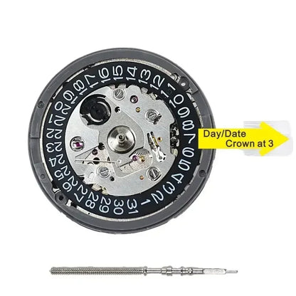 Automatic Movement Jewels Self-Winding High Accuracy Premium Replacement for Dial Mods At Date position