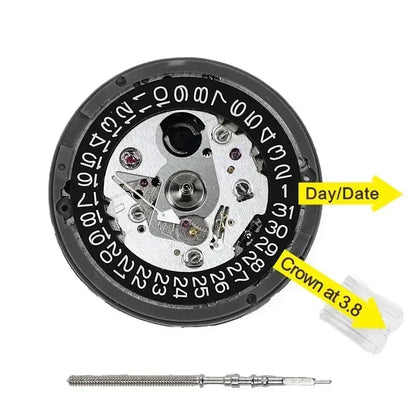 Automatic Movement Jewels Self-Winding High Accuracy Premium Replacement for Dial Mods At Date position
