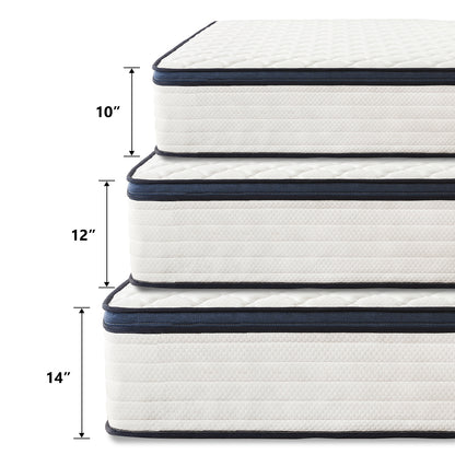 Queen Size Gel Memory Foam Hybrid Mattress, Medium Firm, Pressure Relief, Motion Isolating Mattress in a Box