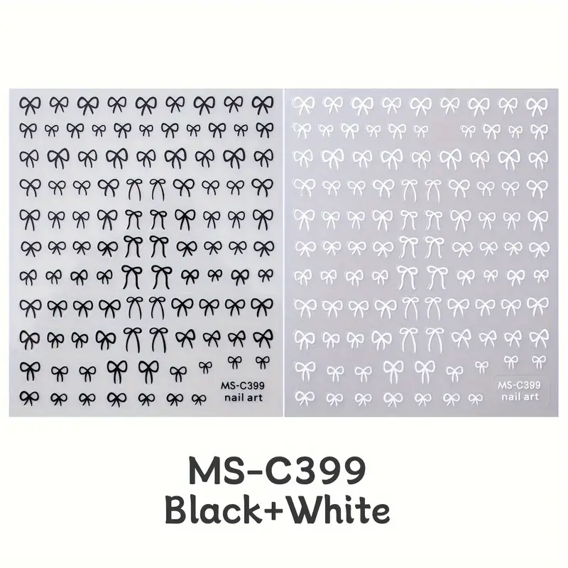 Self-Adhesive Nail Art Stickers, Mini Bowknot Design with Lace Ribbons, Bows & Butterfly Decals for Stunning Nails