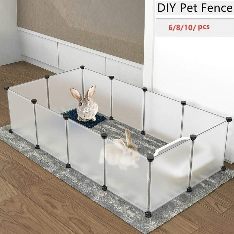 Freely Combined Small Pet Playpen Fence Foldable DIY Dog Cat Cage Yard Enclosure for Kitten Rabbit Guinea Pig Bunny