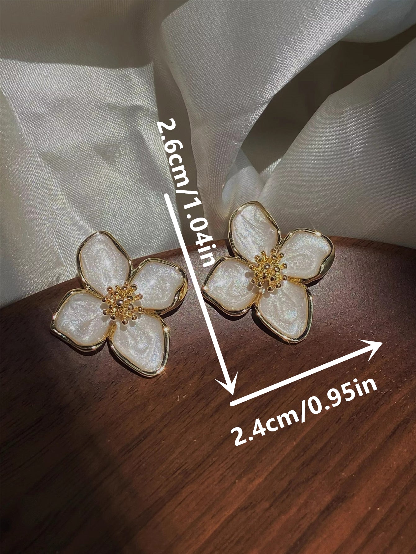 Elegant Glaze Flower Stud Earrings For Women  Hibiscus Dropped Wedding  Romantic Jewelry Gift 4