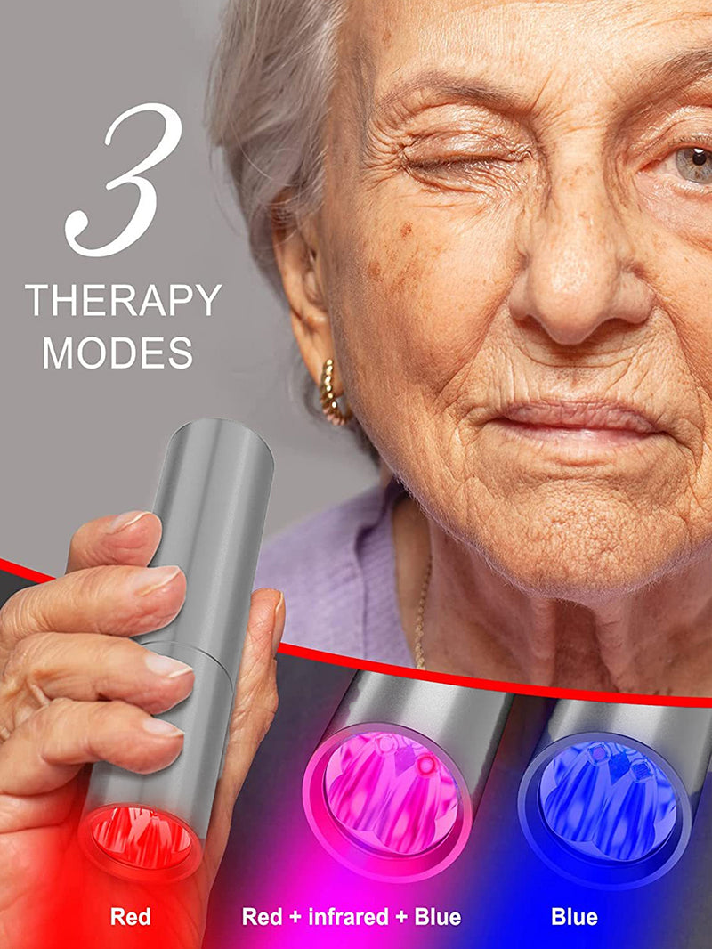 Blue & Red Light Therapy Device 5 Wavelengths for Acne, Pain Relief & Skin Rejuvenation