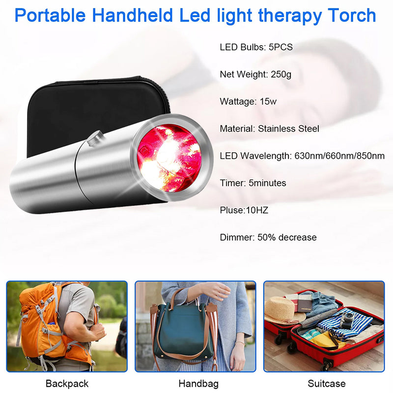 Blue & Red Light Therapy Device 5 Wavelengths for Acne, Pain Relief & Skin Rejuvenation