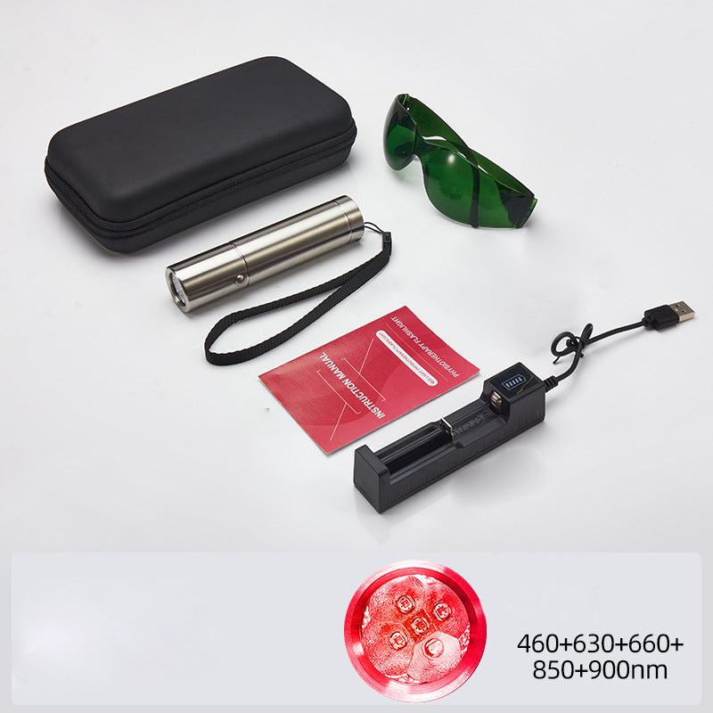 Blue & Red Light Therapy Device 5 Wavelengths for Acne, Pain Relief & Skin Rejuvenation